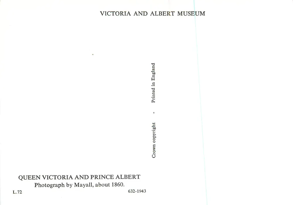 Königin Victoria und Prinz Albert — Photographie von Mayall, um 1860 — Victoria and Albert Museum, L.72 - Rückseite