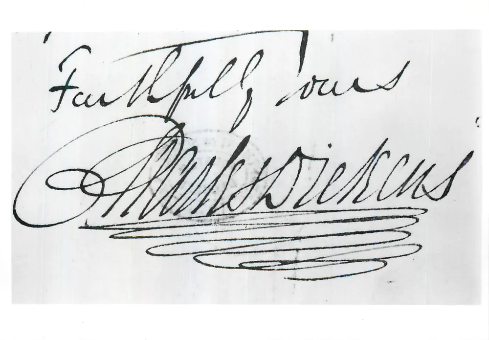 Unterschrift von Charles Dickens — 1838 — Victoria and Albert Museum - Vorderseite