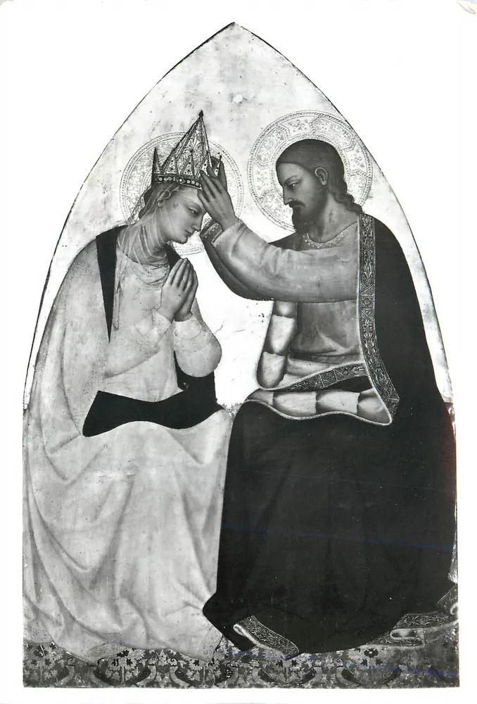 Krönung der Jungfrau — Nardo di Cione (aktiv 1343-65) — Victoria and Albert Museum, P.174 - Vorderseite