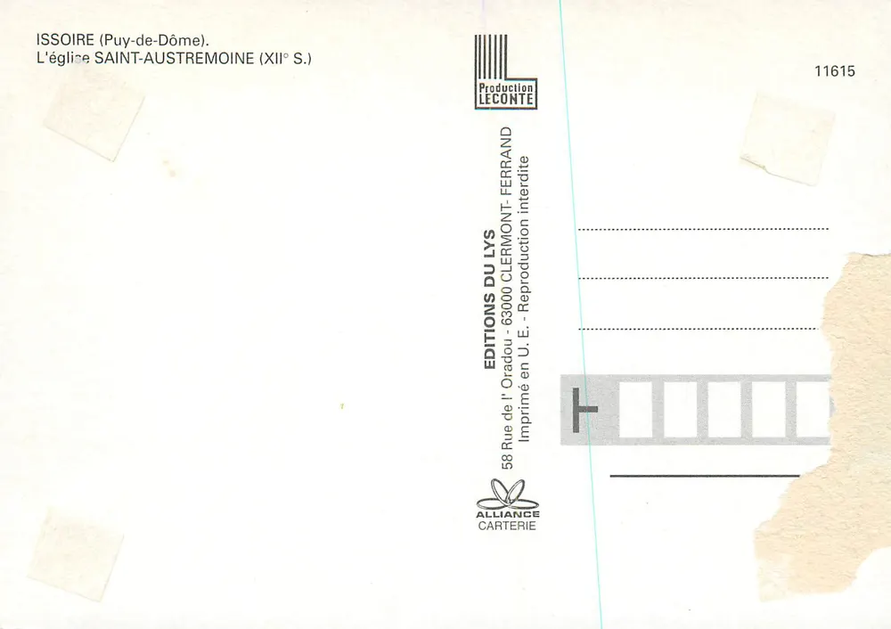 Issoire — Igreja de São Austremoine (século XII) — Éditions du Lys - Verso
