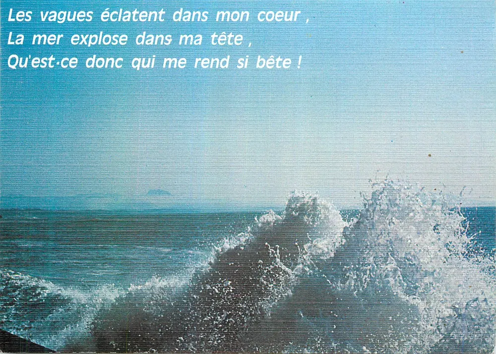 Ondas explodindo no meu coração — poema com fundo de oceano — editor 'Couples Naturelles' n°40 - Frente
