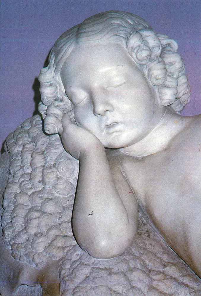 Der Schlaf des heiligen Johannes des Täufers als Kind — Marmor-Statue — Départemental Heritage Committee von Seine-et-Marne, Melun - Vorderseite
