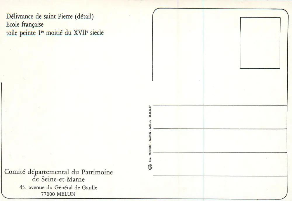 Die Verkündigung des Petrus — Detail — Départemental Committee für Denkmalschutz von Seine-et-Marne, Melun - Rückseite
