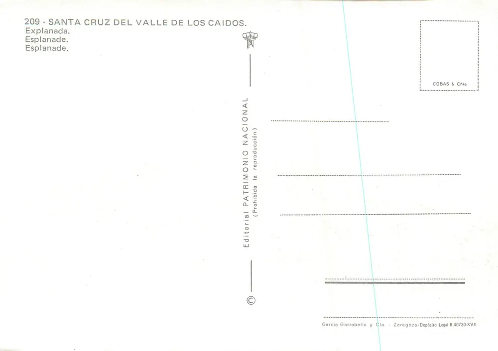 Santa Cruz del Valle de los Caídos — Monumento nacional — Editorial Patrimonio Nacional, n° 209 - Verso