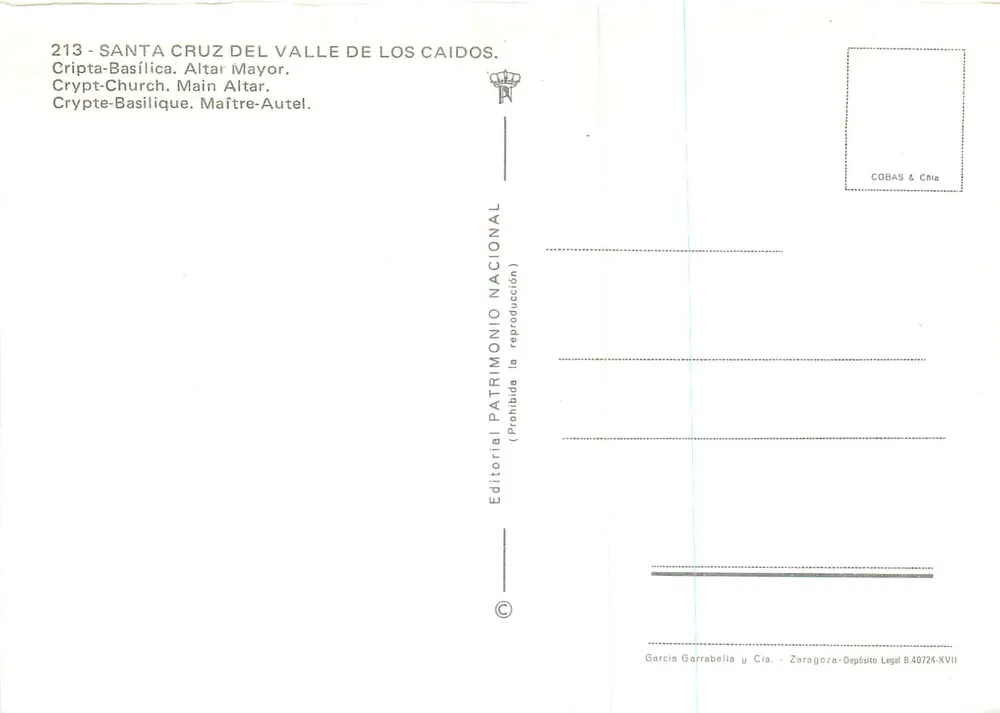 Santa Cruz del Valle de los Caídos — Cripta-Basilique. Altar Mayor - Verso