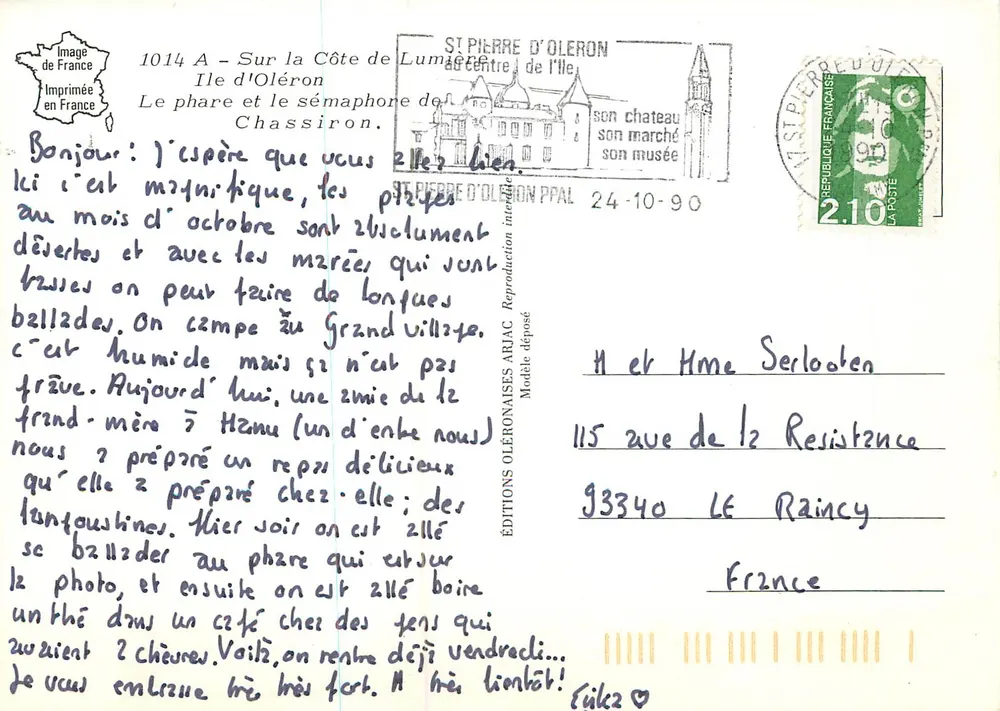 O farol e o semáforo de Chassiron — Ilha de Oléron — Edições Oleronaisas - Verso