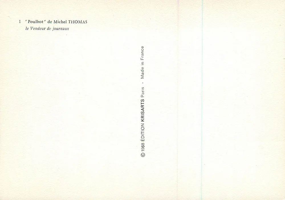 Poulbot — Zeitungsvendor — Ausgabe KRISARTS, Paris, 1968 - Rückseite