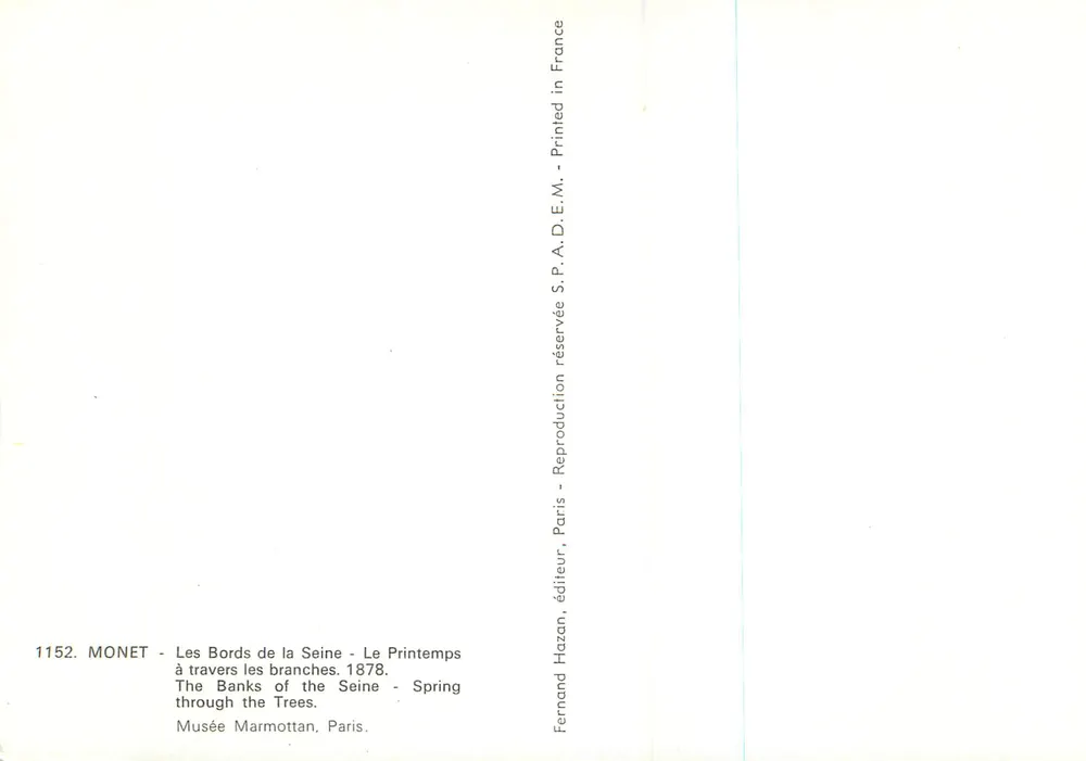 As Margens do Sena - A Primavera - 1878 — Fernand Hazan, editor, n° 1152 - Verso