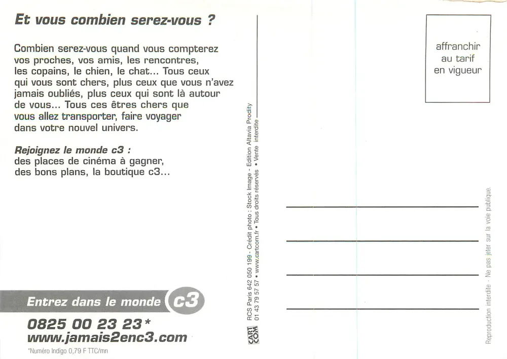 Sportliches Motiv — Werbung für c3 — Édition Image - Rückseite