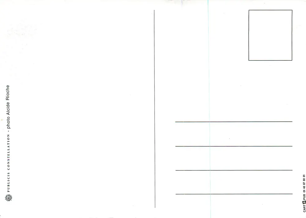 Máscara africana — propaganda para OCB Papier sans frontières — editor Publicis Constellation - Verso