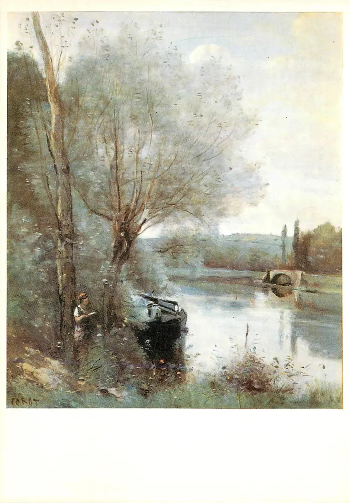 La Liseuse sur la rive boisée — Corot — éditeur Hazan, Paris, n° 975 - Recto