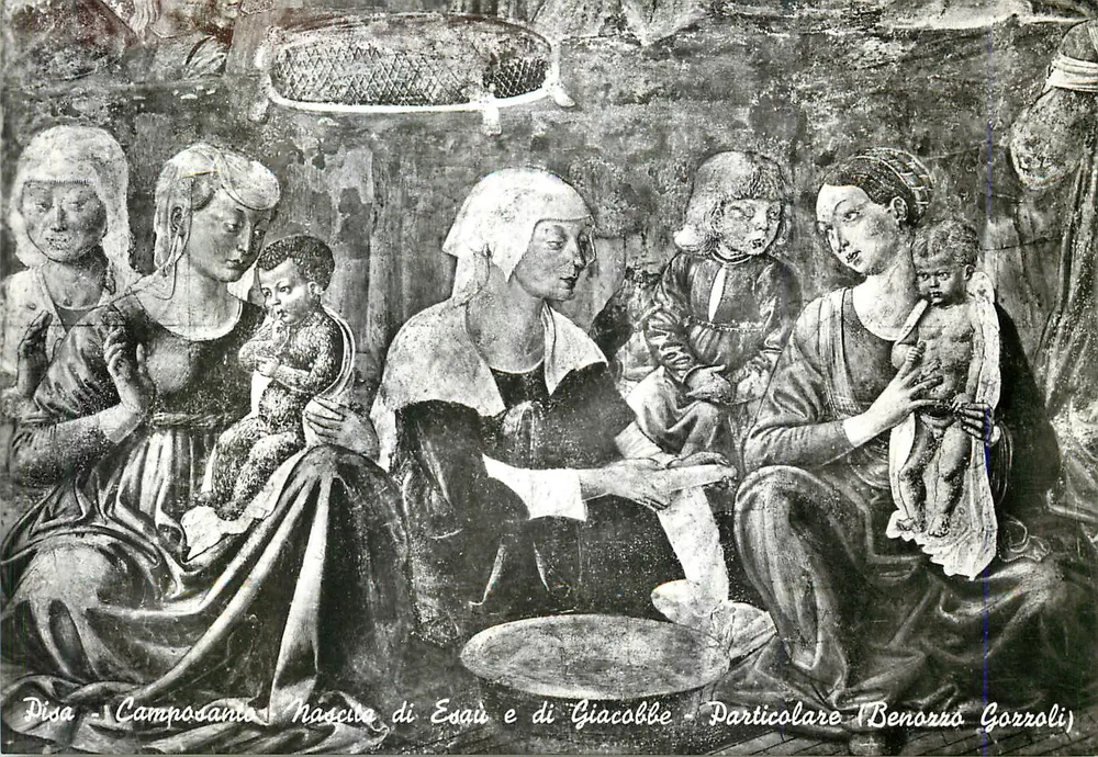Pisa - Camposanto - Nascimento de Esau e de Jacob - Particular (Benozzo Gozzoli) - Frente