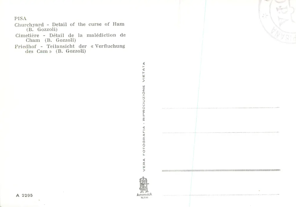 Pisa - Composanto - Detalhe da maldição de Cam (B. Gozzoli) - Verso