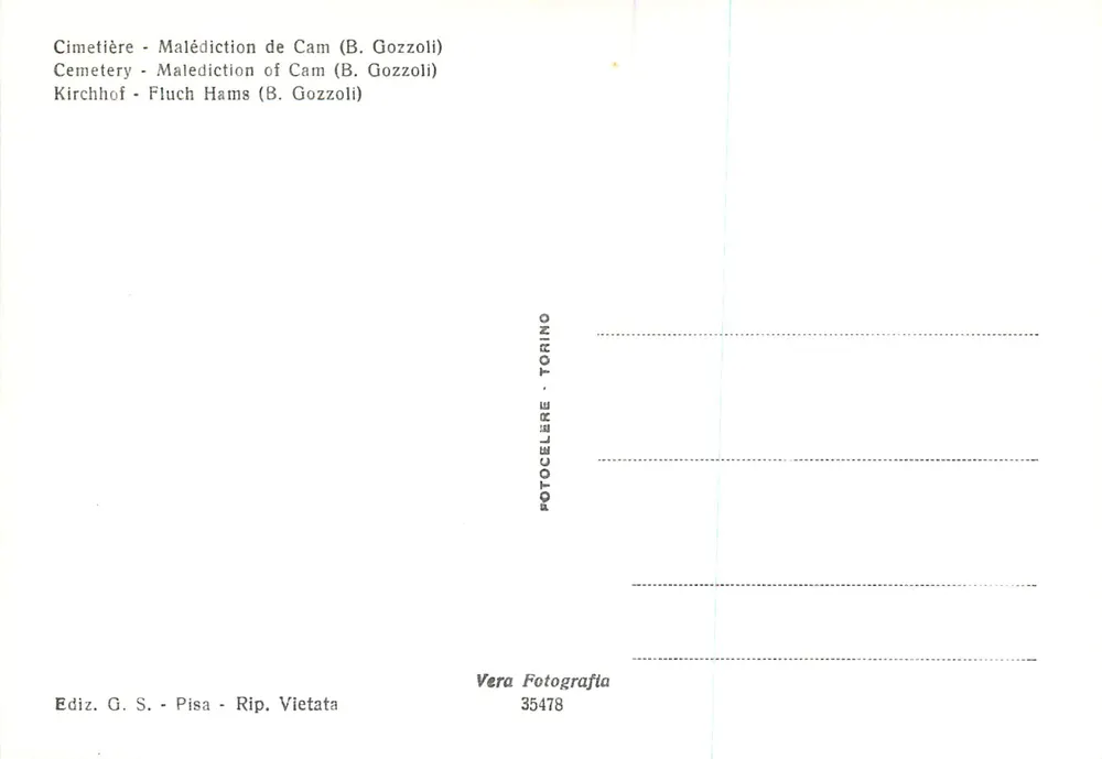 Pisa - Camposanto - Maledizione di Cam (B. Gozzoli) - Verso