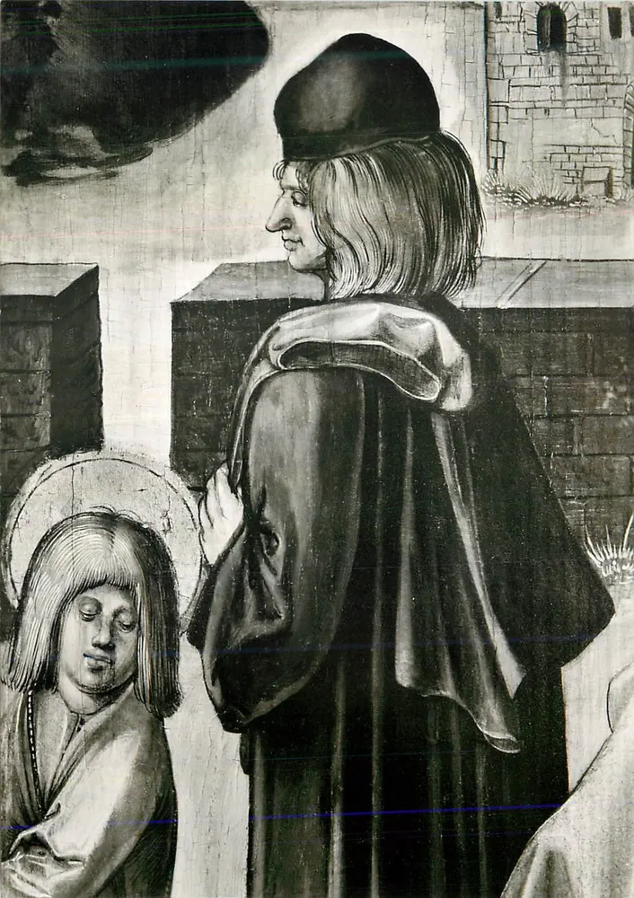 Geburt des Heiligen Sebald — Detail der Werkstatt Albrecht Dürers — Germanisches Nationalmuseum Nürnberg - Vorderseite