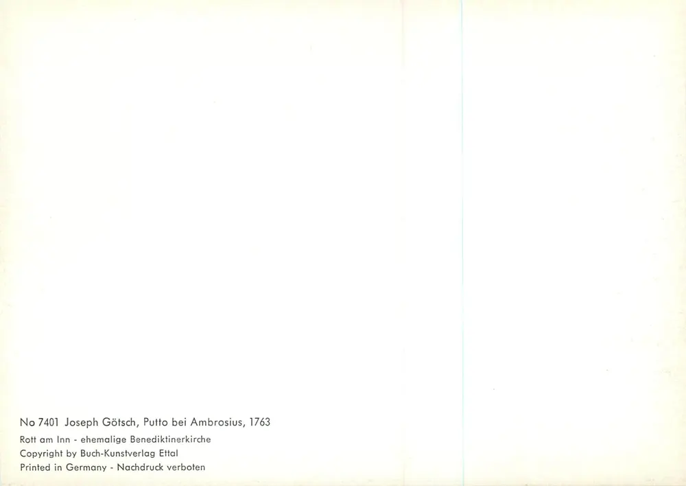 Putto — Joseph Götsch, Rott am Inn — Verlag Buch-Kunstverlag Ettal, n° 7401 - Rückseite