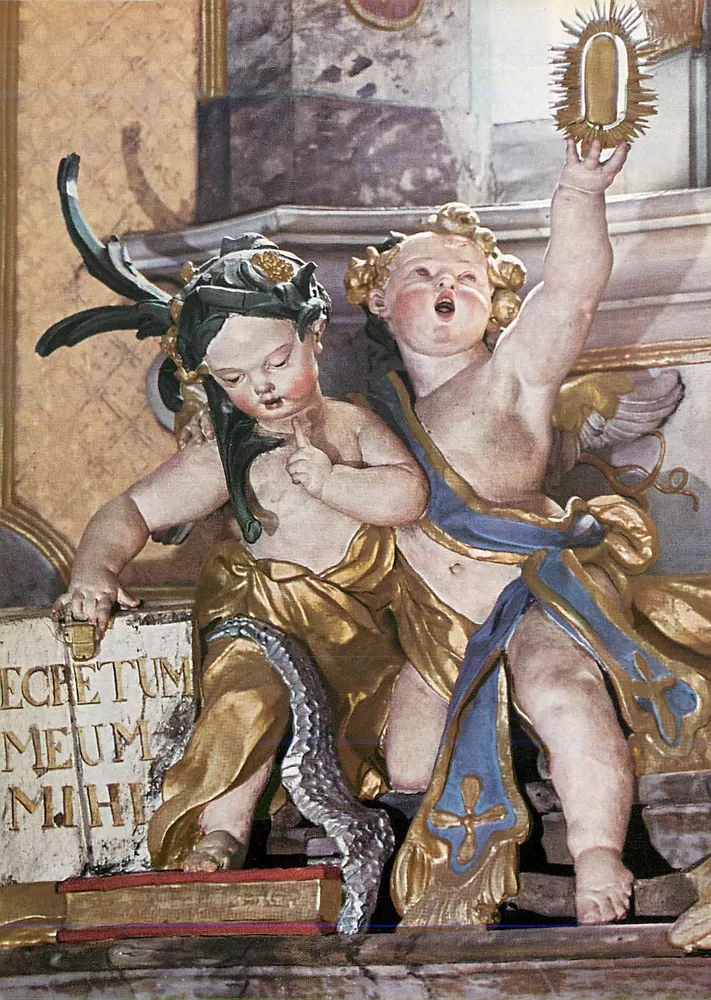 Osterhofen-Altenmarkt — Escultura de dois anjos — Kunstmann, Ewig Kinder - Frente