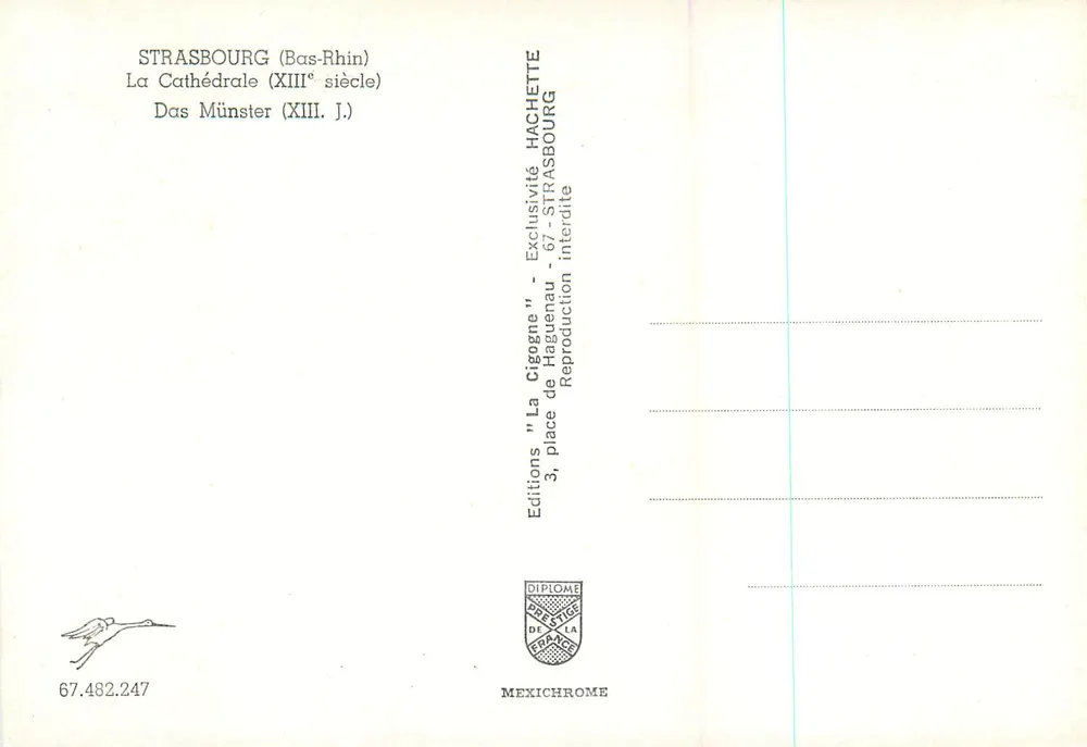 Strasbourg — Catedral — Éditions Hachette - Verso
