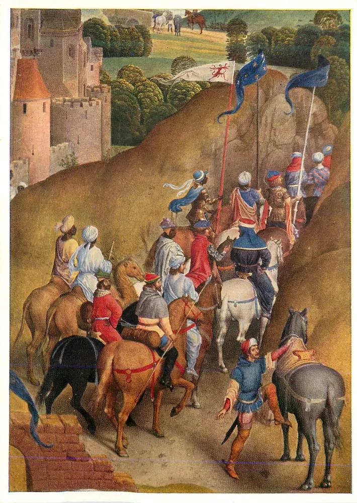 Groupe de cavaliers — Hans Memling (1433-1494) — Bayerische Staatsgemäldesammlungen München - Recto