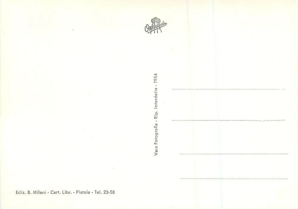 Pistoia - Church of S. Andrea (Interior) — Publisher B. Milani, series 1954 - Back