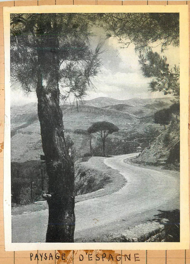 Paysage d'Espagne — widok górski z zakręconą drogą — bez wydawcy ani widocznego numeru seryjnego - Awers