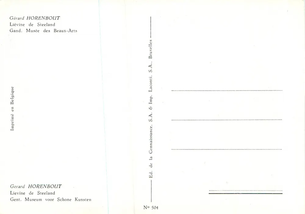 Heilige Katharina von Siena — Heilige und Kinder — Gérard HORENBOUT — N° 504 - Rückseite