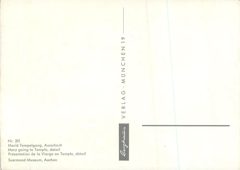Apresentação da Virgem ao Templo — detalhe — Verlag Münchhausen, n° 201 - Verso