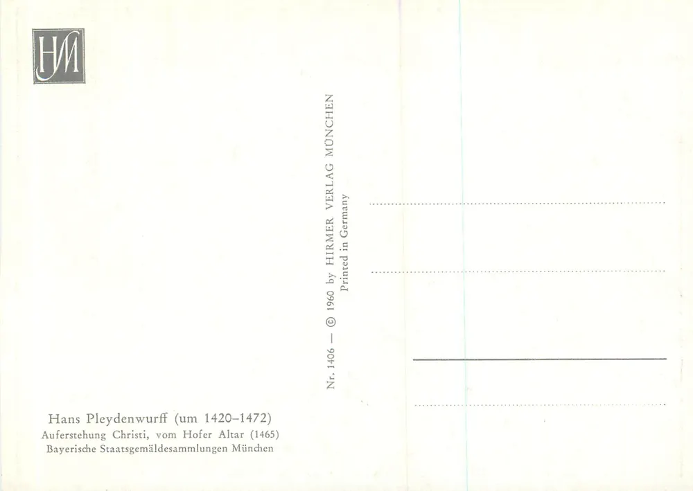 Auferstehung des Christus — Hans Pleydenwurff (um 1420–1472) — HIRMER Verlag München - Rückseite