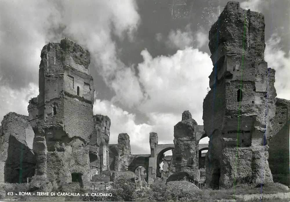 Roma - Terme di Caracalla - Il Calidario — E. Richter, n° 413 - Frente