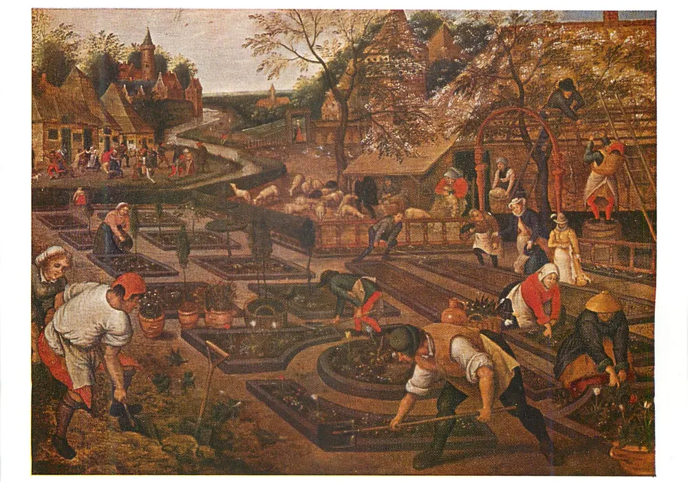 Frühlingsgarten — Gemälde von Pieter Brueghel dem Älteren — Ausgabe N.V. De Distel, Antwerpen - Vorderseite