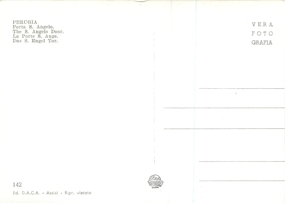 Perugia — Porta S. Angelo — Ed. D.A.C.A. - Assisi, n° 142 - Verso