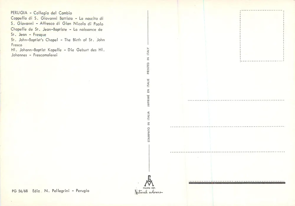 Perugia - Collegio del Cambio - Die Geburt des Heiligen Johannes - Fresko - Fresko von Gian Nicola di Paolo - Rückseite