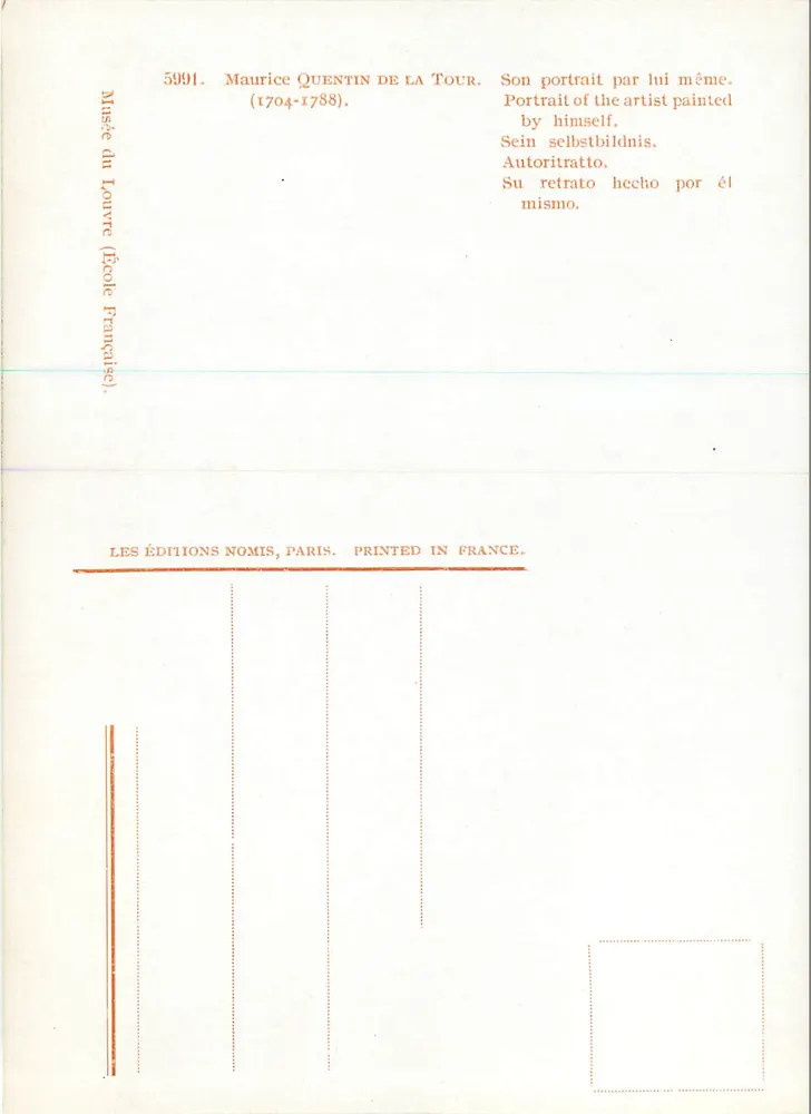 Maurice Quentin de La Tour — Portrait des Künstlers von ihm selbst — Les Éditions Nomis, Paris - Rückseite