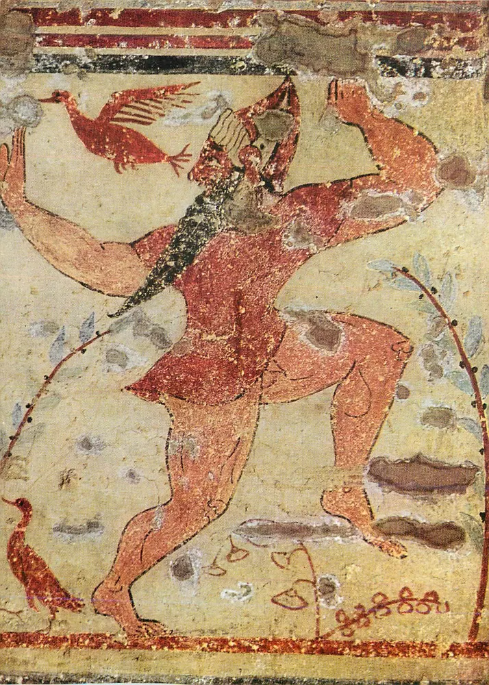 Dançarino etrusco — Tarquinia, Itália — Verlag MÜNCHEN - Frente