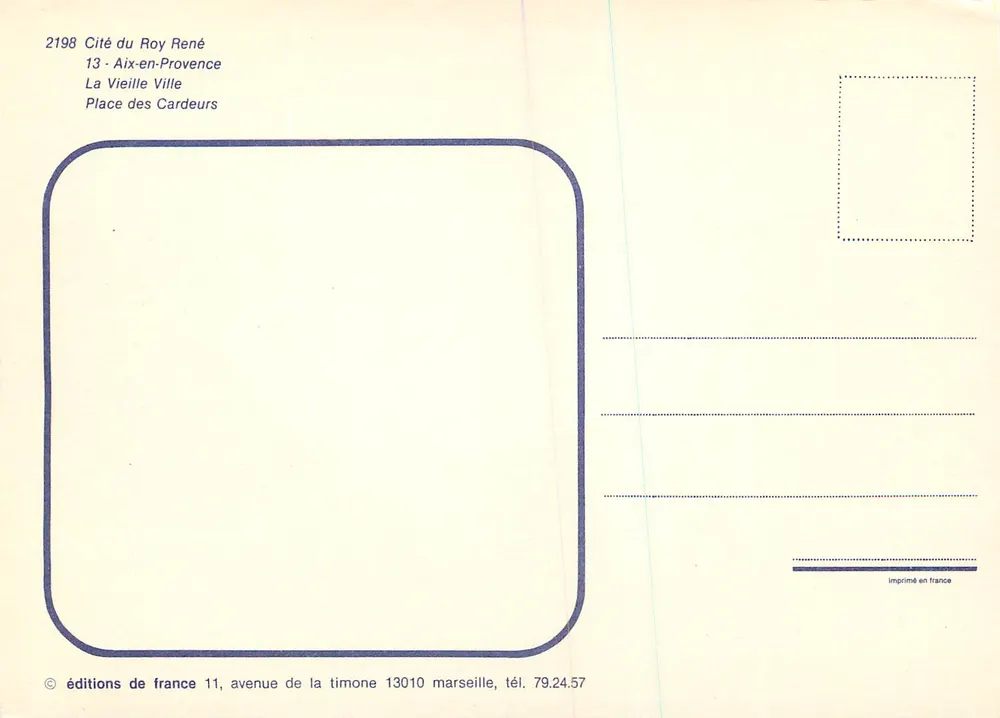 Platz der Kardäer — Stadt des Königs René — editions de france - Rückseite