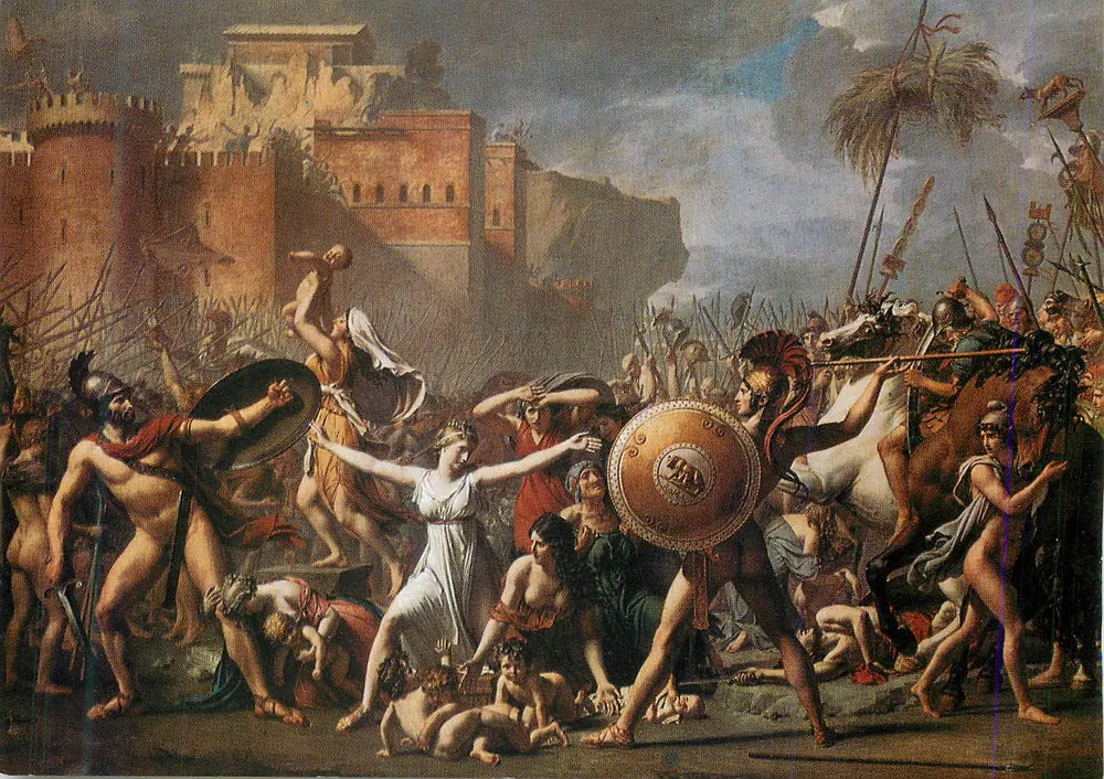 As Sabinas impedindo o combate entre Romanos e Sabinos — David Louis (1748-1825) — Edições dos Museus Nacionais - Frente