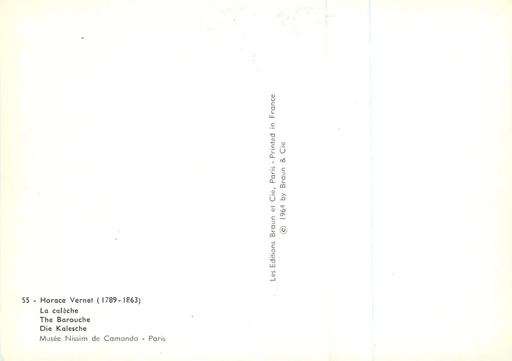 Die Kutsche — Horace Vernet (1789-1863) — Éditions Braun & Cie, Paris - Rückseite
