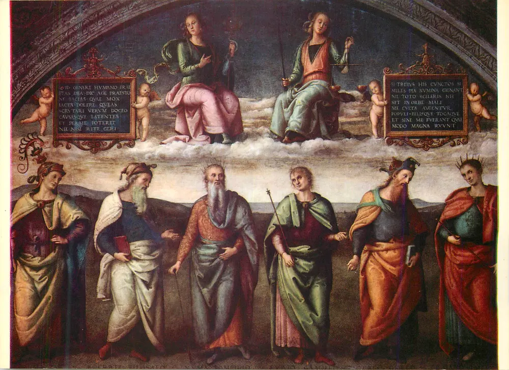 Die Laterne mit Vorsicht und Gerechtigkeit — Perugino — Edition DACA Assisi - Vorderseite