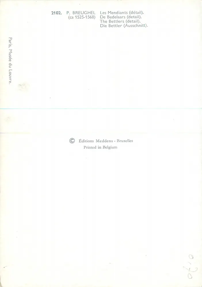Les Mendiants — détail — Éditions Meddenns, Bruxelles - Verso