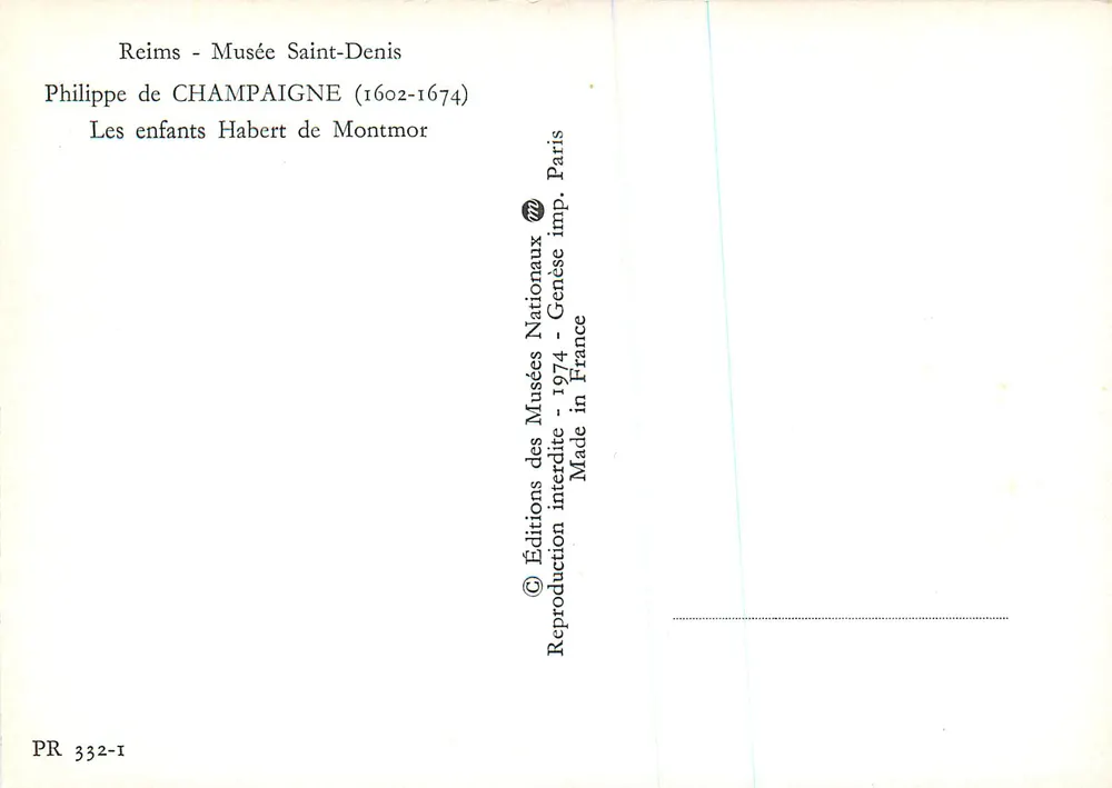 Die Habert-Kinder von Montmor — Philippe de Champaigne (1602–1674) — Editions des Musées Nationaux - Rückseite