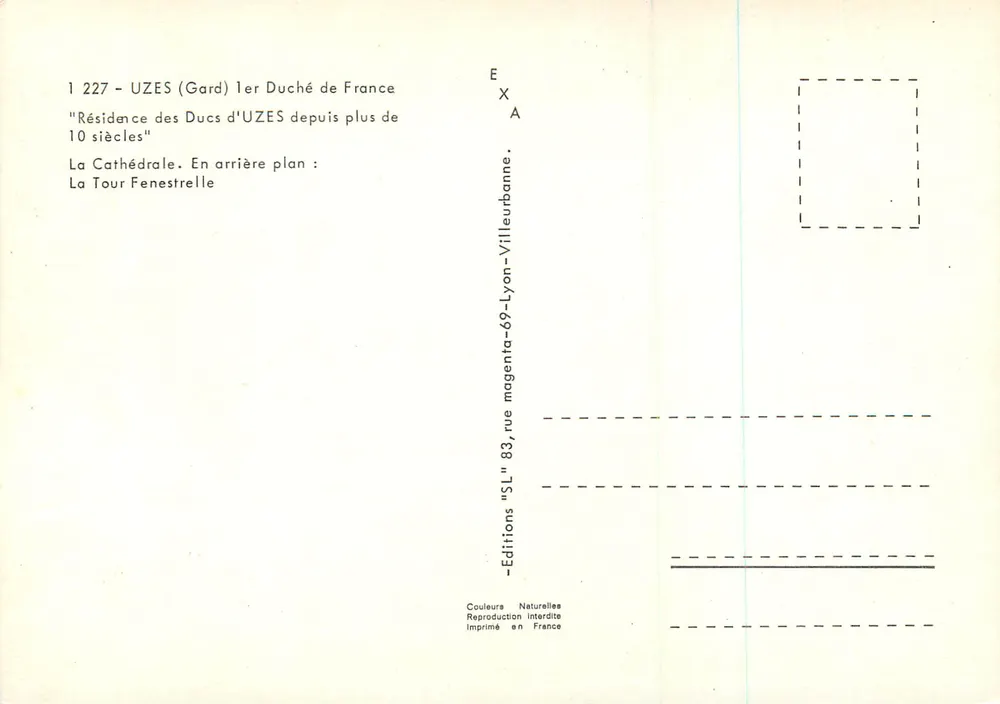 UZES (Gard) — Kathedrale und Turm Fenestrelle — Éditions Naturelles - Rückseite