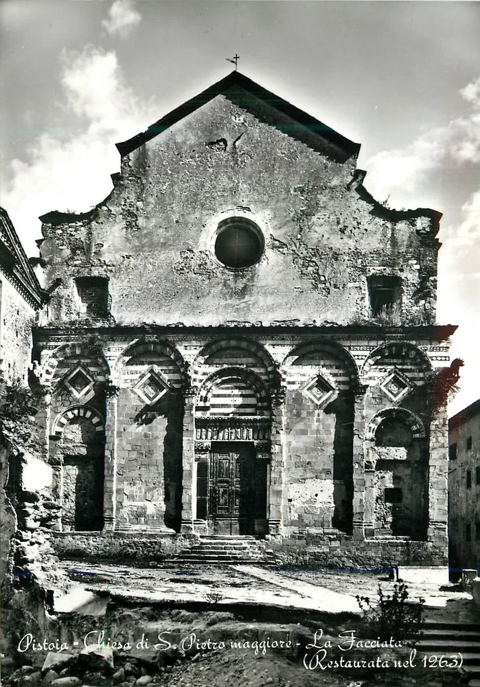 Pistoia - Church of S. Pietro Maggiore - The Facade (Restored in 1963) - Front