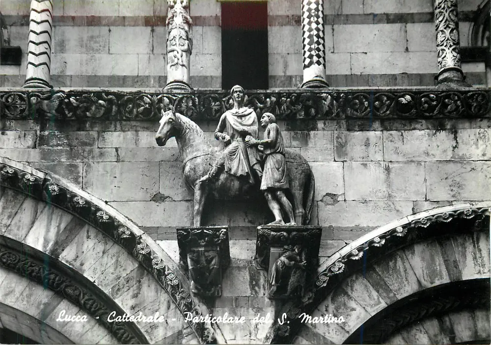 Lucca - Cattedrale - Particolare del S. Martino - Recto