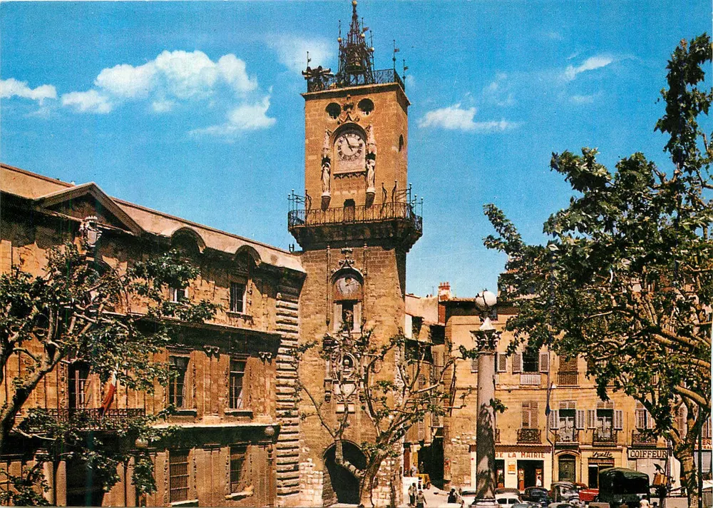 Aix-en-Provence — Place de la Mairie — Fontaine et Beffroi — Société des Couleurs Naturelles - Vorderseite