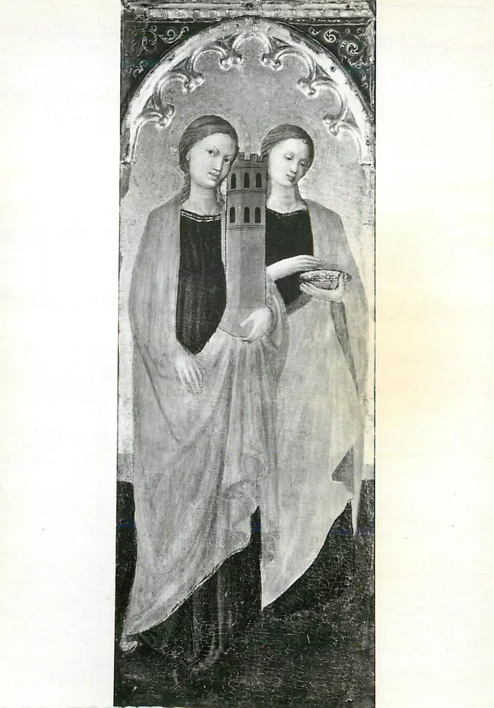 Santa Bárbara e Santa Lúcia — Escola de Avignon (cerca de 1430) — Edição Museum Calvet, inv. N.411 - Frente