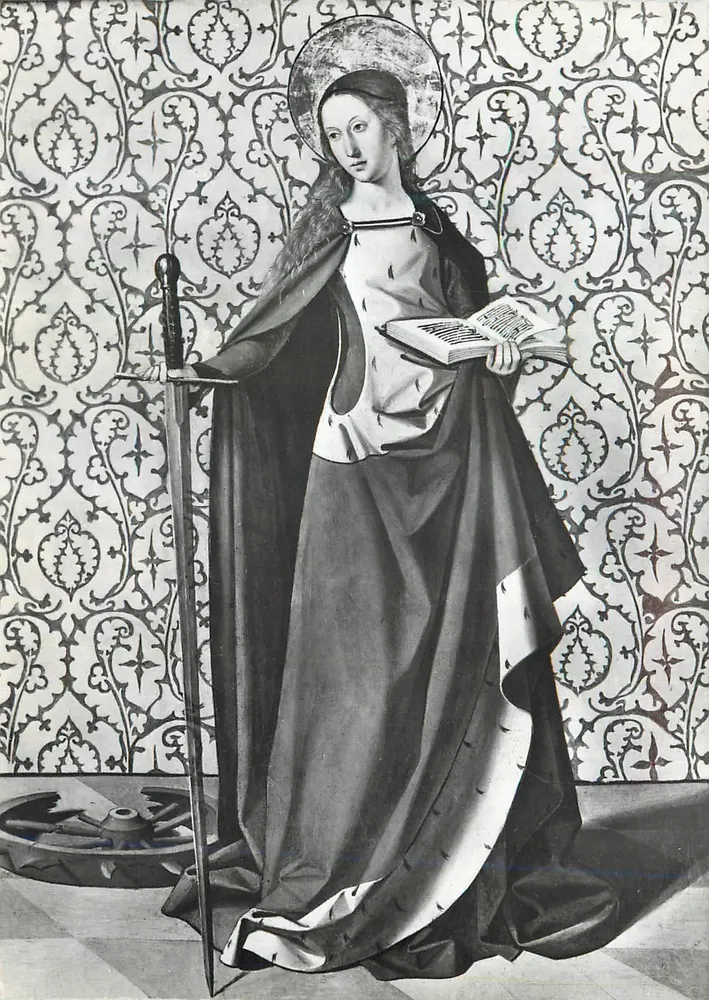 Santa Catarina de Alexandria — Escola de Avignon, século XV — Edição Museum Calvet - Frente