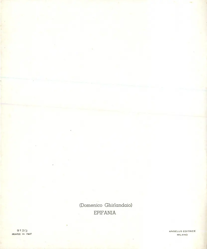 Adoração dos Magos — Epifania — (Domenico Ghirlandaio) — Editor Angelus Editrice, Milão - Verso