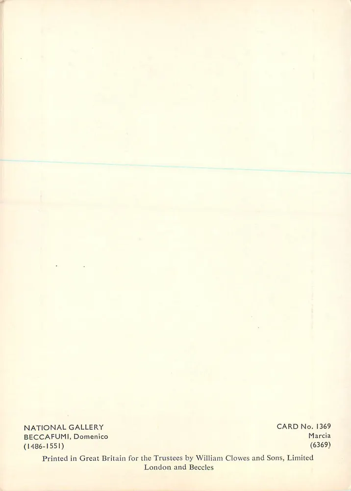 Santa Maria Madalena — pintura atribuída a Domenico Beccafumi — editor William Clowes and Sons, Londres - Verso