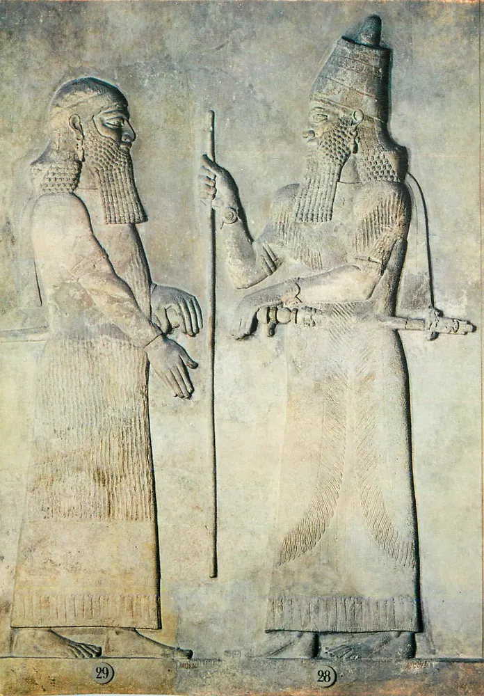 Sargon II gibt einem Beamten Befehle — Relief aus dem Palast von Khorsabad — Éditions des Musées Nationaux - Vorderseite