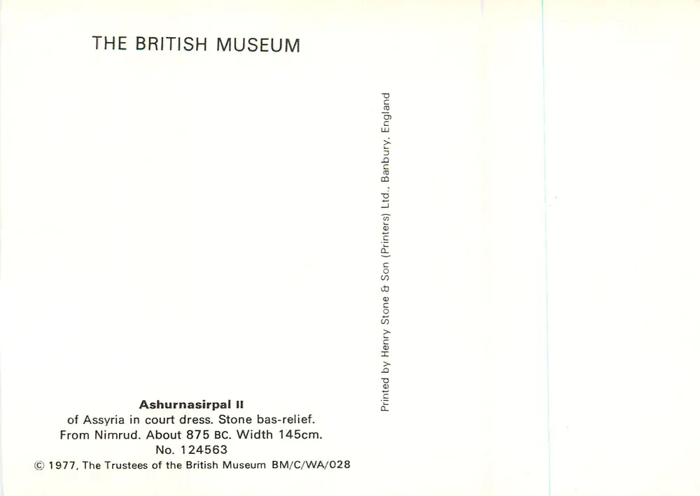 Ashurnasirpal II — rei da Assíria em traje de corte — British Museum - Verso